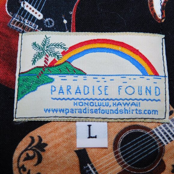 Paradise Found Mens L Acoustic Electric Guitars Allover Print Hawaiian Shirt - Picture 4 of 13